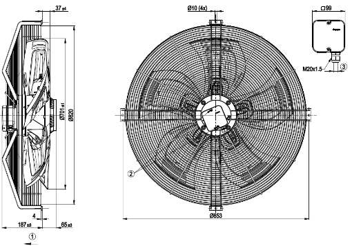 Imagem de Motor Axial 710mm  3F S6D710-AH03-03 Ebmpapst