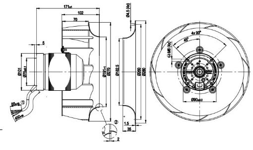 Imagem de Motor Radial 270mm Monofásico R2E270-AA01-05 Ebmpapst