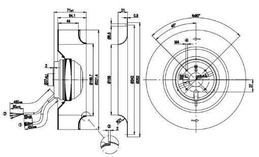 Imagem de MOTOR RADIAL 220 MM 1F R2E220-AA44-97 EBM-PAPST