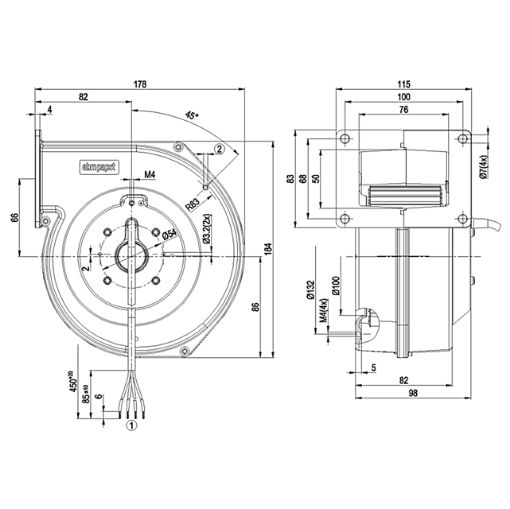 Imagem de MOTOR CENTRIFUGO 120 MM 1F G2E120-AR77-01 EBM-PAPST