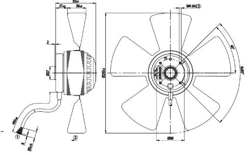 Imagem de Motor Axial 250mm Sem Grade 3F A2D250-AA02-01 Ebmpapst