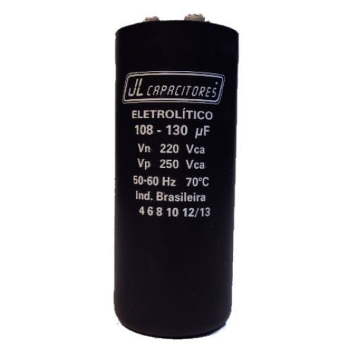 Imagem de CAPACITOR DE PARTIDA 108 µF X 130 µF 220V JL