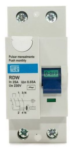 Imagem de INTERRUPTOR DIFERENCIAL RESIDUAL DR 4 POLOS 30MA 25A RDW-30-25-4 WEG