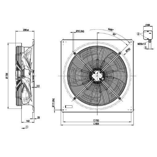 Imagem de Motor Axial 630mm  3F W6D630-GN09-03 Ebmpapst