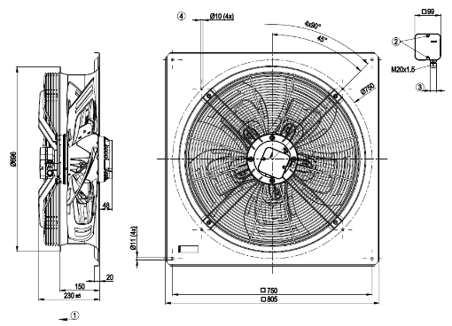 Imagem de Motor Axial 630mm  3F W4D630-GF03-03 Ebmpapst