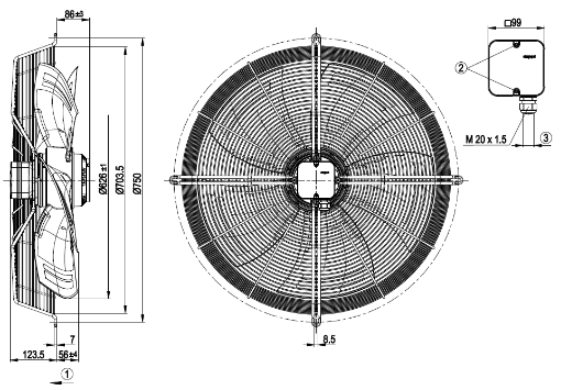 Imagem de Motor Axial 630mm  3F S6D630-AN09-03 Ebmpapst