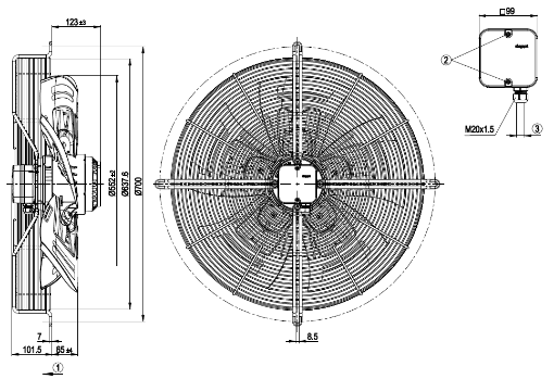 Imagem de Motor Axial 560mm  3F S4D560-AR03-03 Ebmpapst