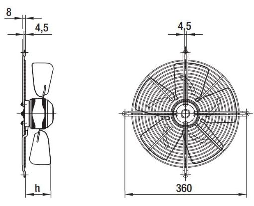 Imagem de Motor Axial 300mm  Com Grade 1F S2E300-BC47-02 Ebmpapst