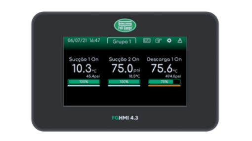 INTERFACE GRAFICA FULL GAUGE FG-HMI 4.3 VER 01 24VAC/DC P/ RCK862PLUS