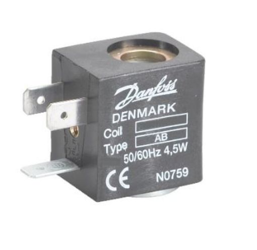 BOBINA SOLENOIDE 5W 24VCC AB024D TERMINAL FORQUILHA DIN DANFOSS (042N0803)