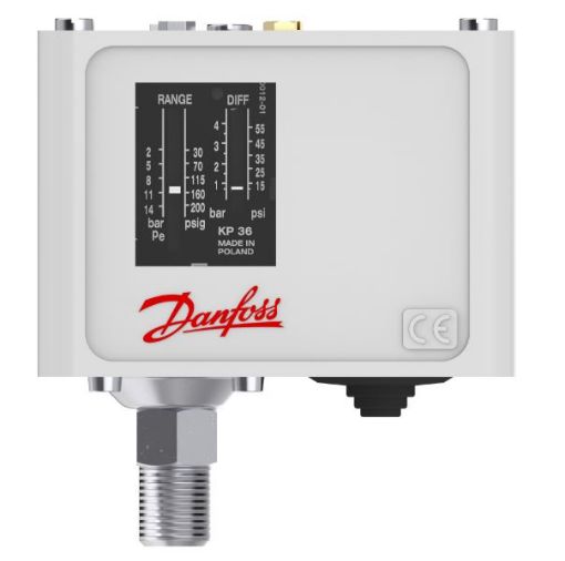 PRESSOSTATO DANFOSS SIMPLES KP36 RA 29/203 PSIG (060-113766)