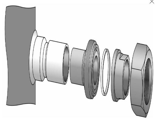 CONJ. ADAPTADOR SOLDA P/ ROTALOCKS 2.1/4 E 1.3/4 DANFOSS (7765028)